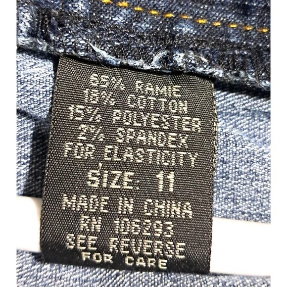 Y2K Angels Low Rise Bootcut Jeans Size 11 Stretch Diamond Heart Pocket Vintage 2 - Picture 4 of 11